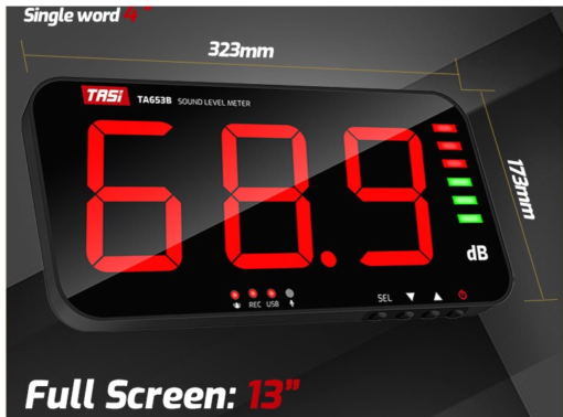 TASI TA653A Digital Sound Level Meter Large Screen Display