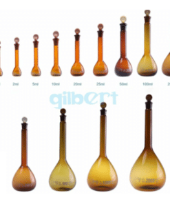 Borosilicate Glass Lab Brown Volumetric Flask With Stopper