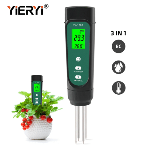 Yieryi YY-1000 3 In 1 Soil EC Temperature Meter Moisture Tester